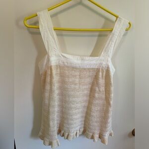 Blue Willis Cotton/Linen Peasant Top